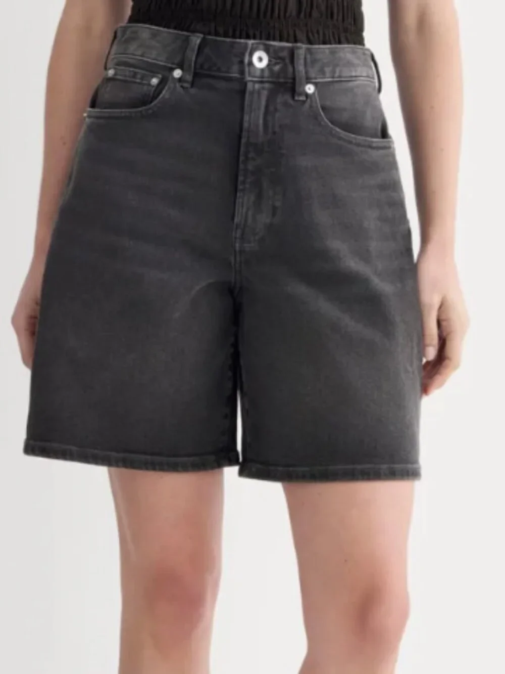 The Long A-Line Denim Short